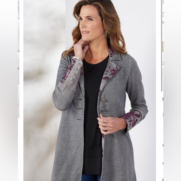 ๐๐๐Soft Surroundings Grandeur Jacket in Vintage Grey - Picture 7 of 17